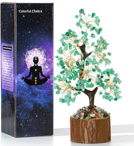 XIANNVXI Green Aventurine Crystal Tree Crystal Tree of Life Green Ornaments for Living Room Positive Gifts Good Luck Gifts Living Room Decor