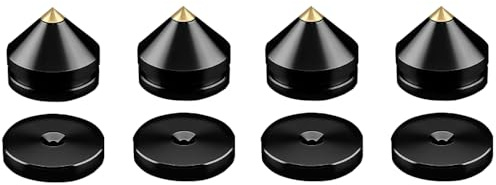 Lautsprecher-Spikes, Lautsprecherständer, CD, Audio, Subwoofer, Verstärker, Füße, Kegelisolator mit Klebepads, Schwarz, 4 Stück