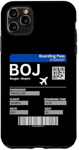 iPhone 11 Pro Max Boarding Ticket Burgas BOJ Airport Bulgaria Burgas Case