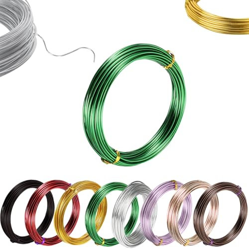 30m Green Aluminum Craft Wire 2mm 12 Gauge,Thick Crafting Bendable Sculpting Copper Wires,Weaving Wrapping Florist Metal Wire for Jewellery Making,Modelling,Bead Floral Making Skeleton Wires
