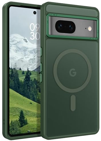 YINLAI for Google Pixel 7 Magnetic Case [Compatible with Magsafe] Support Wireless Charging Slim Full Shockproof Case for Google Pixel 7, Green