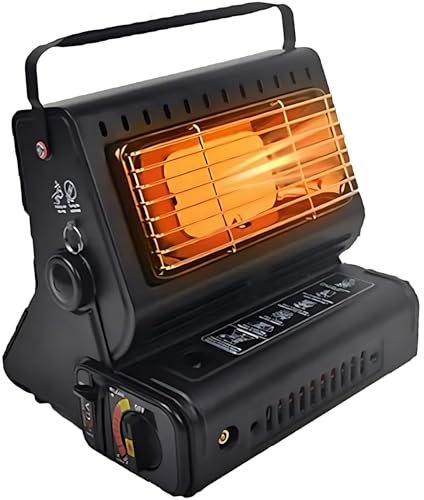 Chauffage au Butane, Chauffage de Camping Portable au Butane 1300 W, poêle Chauffant à gaz en Acier Inoxydable pour l'extérieur, Mini Chauffage au gaz avec allumage Automatique et Chaleur réglable
