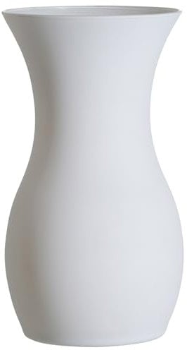 Ritzenhoff & Breker Annalena Vase, 25 cm, Moderne Tischvase mit softem Matt-Finish, Bauchige Dekovase zur Dekoration, Glas, Weiß