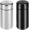 Dimeho Aluminium-Aufbewahrungsgläser 2 Stück Tragbarer Luftdichte Geruchsdichter Behälter Metall Wasserdichte Kleine Flasche Mehrzweckbehälter für Gewürze, Kaffee & Tees (40 ml Silber/Schwarz)