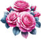 x4 Rose Flower Vinyl Stickers Cover Marks Non Transparent Waterproof Floral Art Decals 1@ 20cm Tall Ideal for Toilets or car. 3@ 7cm Tall Ideal for Phone case, Cups & Wine Glass (Rose Dark Pink)