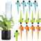 Aoreun 12PCS Riego por Goteo Automático Kit, Dispensador Agua Plantas Riego Goteo Botella, Ajustable Dispositivo de Riego, Autorriego de Planta, Sistema de Riego Automático para Macetas