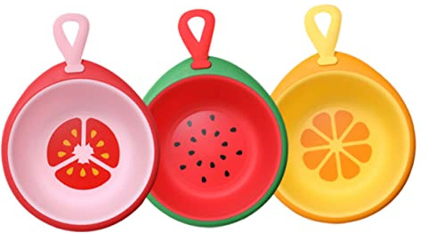 OATIPHO 3 Stück Waschbecken in Fruchtform Portable Babywaschschüssel mit Cartoon Design für Gesichtsreinigung und Camping