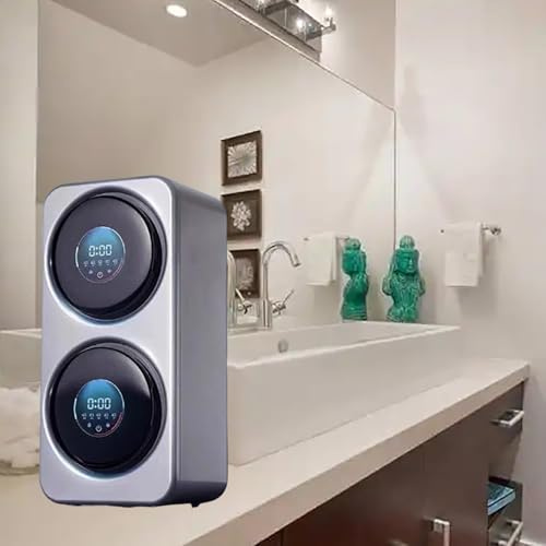 Mini lavadora y secadora portátil 2 en 1 con panel táctil LCD, autolimpieza inteligente, lavado suave y secado a alta temperatura para espacios pequeños como apartamentos, dormitorios y caravanas