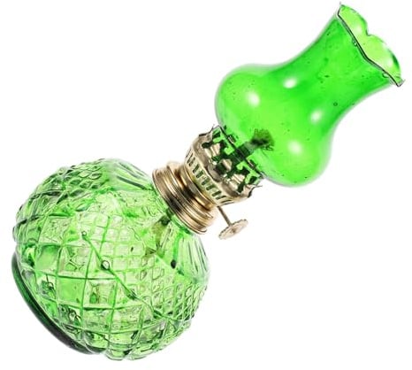 MOTHNUR Dekorative Petroleumlampe Öllampe für Haushalt Einzigartiger Antiker Stil Vintage Retro aus Glas mit Winddichtem Design Grüne und Outdoor Partys