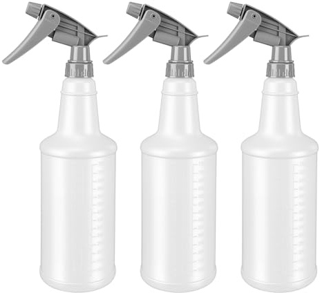 HKVPPI Plastic Water Spray Bottle Pack of 3 750ML Empty Spray Bottles for Gardening Plant Mist Atomizer Heavy Duty Industrial Cleaning Squirt Bottles