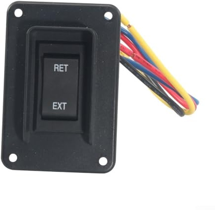 ZMdooreasy Interruttore elettrico 12V 24V per stabilizzatore per rimorchio camper, pulsante di controllo impermeabile IP68 30A, alloggiamento in ABS per sistema di presa di alimentazione camper