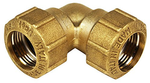 Messing Schraubfitting für PE-Rohr Winkel 90° 40mm, schwere Ausführung mit DVGW Prüfzeichen