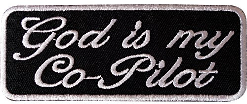 God is My Co Pilot Aufnäher zum Aufbügeln / Aufnähen auf Kleidung, Jeans, bestickt, Biker-Abzeichen