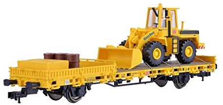 Kibri Niederbordwagen mit Radlader GleisBau Fertigmodell 1:87#26274