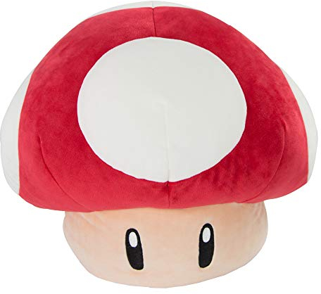 Red Mushroom Mocchi Mocchi (Large), das Nintendo Mario Kart , Plüsch Spielzeug Kissen in 40cm Größe. Perfekt für das Kinderzimmer oder Sofa, Kinder ab 3 Jahren und Nintendo-Fans