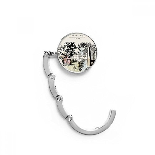 DIYthinker Women The Hidden Pavilion in Chengdu of China Table Hook Folding Bag Desk Hanger Foldable Holder 4.4 x 4.4cm (Width x Height) When Folded Multicolor