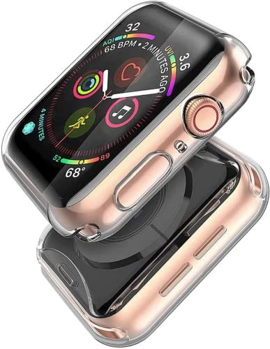 Piuellia [2-Pack] Transparent Case Screen Protector for Apple Watch Series SE3 SE2 SE Series 6/5/4 44mm, Overall Protective TPU HD Clear Ultra-Thin Cover for iWatch