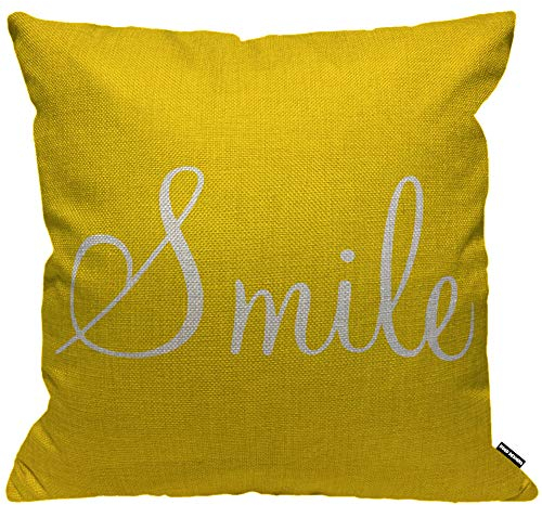 HGOD DESIGNS Kissenbezug Lächeln Sonnenschein Gelb Kissenhülle Haus Dekorativ Für Männer/Frauen/Jungen/Mädchen Wohnzimmer Schlafzimmer Sofa Stuhl Kissenbezüge 45X45cm