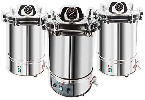 hzexun Autoklav-Kammer sterilisiert Dampfsterilisator Elektrischer Autoklav-Sterilisator Edelstahl für zahnmedizinische Geräte, 24L, 1