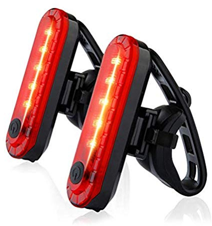 WyTosa Lot de 2 feux arrière de vélo à LED, 4 modes d'éclairage, IPX5, étanche, éclairage de vélo pour vélos, casques, skateboards, scooters, poussettes, fauteuils roulants