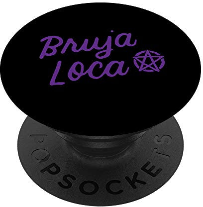 Bruja Loca Verrückte Hexe Lustige Halloween Latina Hispanic PopSockets PopGrip: Ausziehbarer Sockel und Griff für Handys/Tablets mit Tauschbarem Top