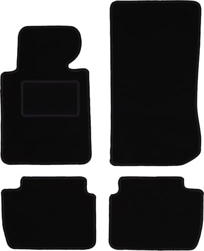 Wielganizator Automatte – Passend für BMW 3 E46 Kompakt, Coupé, Limousine 1998-2007 – Velours – Autozubehör - Fußmatten – Fußmatte Auto – 4-teilig - schwarz