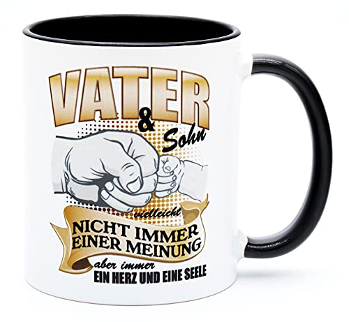 Vater und Sohn nicht immer einer Meinung Tasse Geschenk stolzer bester Papa Welt Geburtstag Geschenkidee Vatertagstasse Valentinstag Geburtstagsgeschenk Vatertagsgeschenk Ideen Keramik 330 ml