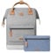 Cabaïa - Adventurer Rucksack New York Maxi 23L - Wasserabweisend - Laptopfach bis zu 15 Zoll - 2 Vordertaschen - vegan zertifiziert - Rucksack für Reisen und Arbeit, Damen & Herren - Grau