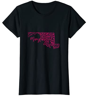 Femme Carte mandala floral du Maryland T-Shirt