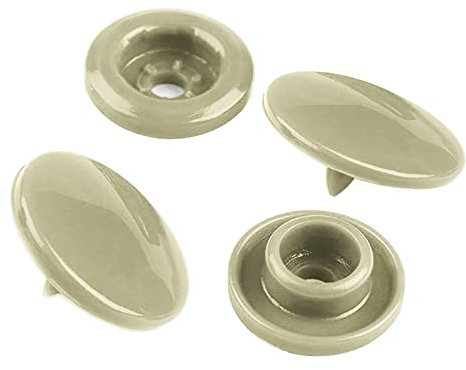 50 Druckknöpfe rund Snaps Druckknopf Snap Button Knöpfe Farb- Größenwahl, Größe:12mm, Farbe:sand