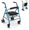 Mobiclinic®, Rollator, Prado, Europäische marke, Faltbar und leicht, Druckbremsen, Gehhilfe, Aus aluminium, Mit gepolsterter sitzfläche rückenlehne, Korb, 4 räder, Blau