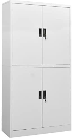 vidaXL Büroschrank Aktenschrank Metallschrank Universalschrank Stahlschrank Aufbewahrungsschrank Büromöbel Schrank Lagerschrank Hellgrau 90x40x180cm Stahl