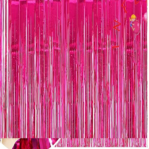 Mr. Gadget's Solutions DECOT TINSEL SHIMMER FOIL DOOR CURTAIN GARLANDS BIRTHDAY PARTY DISCO DECORATIONS-PINK