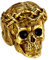 FaithHeart Punk Herren Totenkopf Fingerring in Größe 72 Goldener Siegelring Jungen Partnerring Freundschaftsring für Valentinstag Weihnachten