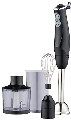 Immersion Hand Blender 2-Speed Electric Stick Blender with 600Ml Container 500Ml Food Grinder Stainless Steel Shaft & Blade Ergonomic Comfortable Grip Dishwasher Safe 450W