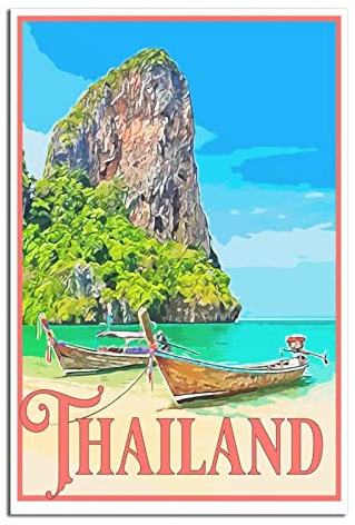Vintage Reiseposter Thailand Leinwand Kunst Poster Geschenk Wanddekoration Malerei Poster Dekorative Poster