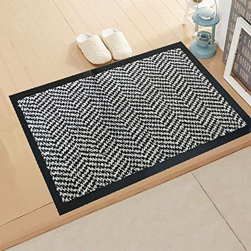 Door Mat Entrance Rugs Barrier Dirt Trapper Kitchen Mat Hallway Floor Runner Shoes Scraper (Dark Grey, 60cm x 90cm)