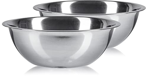 Pullmer Küchenschüssel 2er Set aus Edelstahl, ideal als Müslischale, Salatschüssel, Rührschüssel, Servierschüssel, Schüssel rund, lebensmittelecht und spülmaschinengeeignet (Ø 30 cm)
