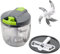 wenco Premium Tritatutto 900 ml, taglia verdure manuale con beccuccio, 12,5 x 12,5 x 13,5 cm, plastica/acciaio inossidabile, grigio verde trasparente