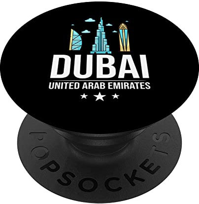 Dubai United Arabische Emirate Uae City Skyline Karte PopSockets mit austauschbarem PopGrip