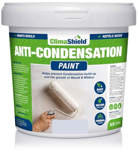 SmartSeal Anti-Condensation Paint - Premium Ceiling & Wall Paint. Reduce Condensation on Walls & Ceilings in Bathrooms, Kitchens & Bedrooms with our Moisture Resistant Paint (Frosted Blue, 2.5 Litre)