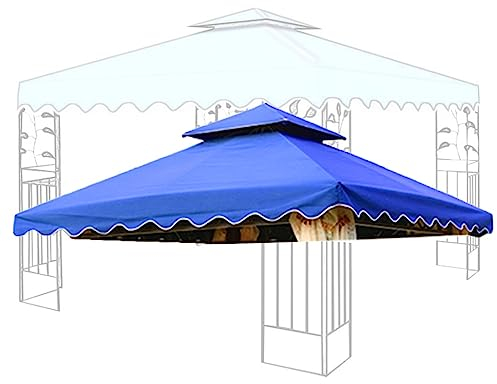 NILZA Ersatzdach Für Pavillon 3x3m, Pavillondach Doppeldach Schutzhaube, Gartenpavillon Ersatzdach, Draussen Garten Dachplane Überdachung, Wasserdicht (Size : Blue)