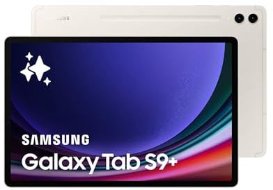 Samsung Galaxy Tab S9+ WiFi Android Tablet, 512GB Storage, S Pen Included, Unlocked, Beige, 3 Year Samsung Extended Warranty (UK Version)