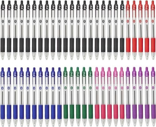 ZEBRA Z GRIP Assorted Ballpoint Pens, Retractable with Smooth Ink, Comfortable Grip and Pocket Clip Reliable Biro Medium Point 50 Pack 5 Assorted Colours