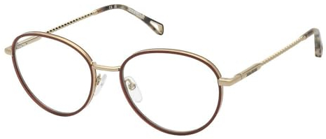 Zadig & Voltaire Brille mit Sehstärke in glänzendem Roségold für Damen optional mit Sonnenbrillentönung oder Blaulichtfilter, Panto, gefertigt aus Edelstahl, Modell: VZV383 (inklusive Brillenetui)