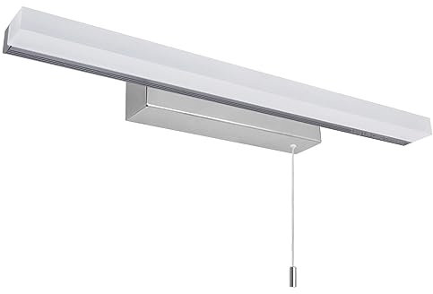 Long Life Lamp Company LED Bathroom Mirror Light Pull Cord Switch Cool White 9w 6500k Chrome ML15