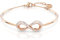 Swarovski Hyperbola Armreif, Rosé Vergoldeter Damenarmreif mit Unendlichkeitssymbol und Strahlenden Klaren Swarovski Kristallen