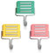 Luckious Magnetic Hooks 3Pcs - Extra Strong Magnet with Metal Hook for Refrigerator, Super Fridge Kitchen Doors (Pink, Yellow, Blue)