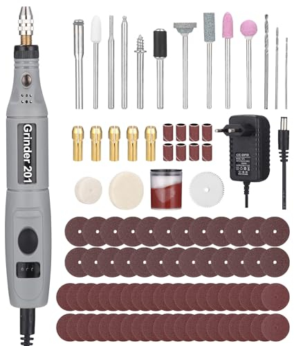 Mini Amoladora, Kit de Herramienta Rotativa con 95 accesorios, 3 velocidades Amoladora Eléctrica Multiherramienta, para Pulir, Grabar, Cortar, Taladrar