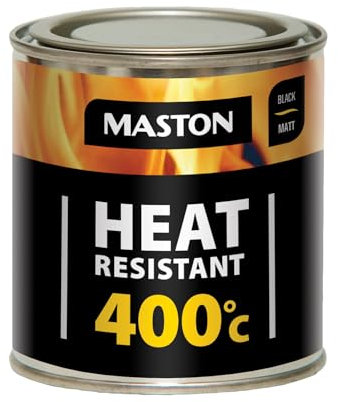 Maston Hitzebeständige Farbe 400 °C – Matt – Schwarz – 250 ml